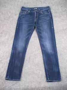 True Religion Jeans Mens 33x34 Blue Geno Relaxed Slim Dark Stone Wash Pants 33