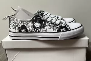 Befree Anime Black & White Canvas Trainers Sneakers Shoes Pumps UK 4 EU 37 BNWT - Picture 1 of 7