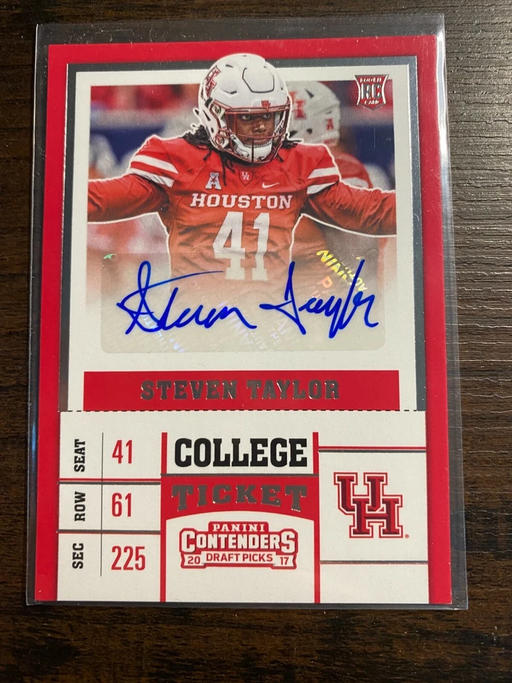 A77,791 - 2017 Panini Contenders Draft Picks #249 Steven Taylor Auto RC - Image 1 of 1