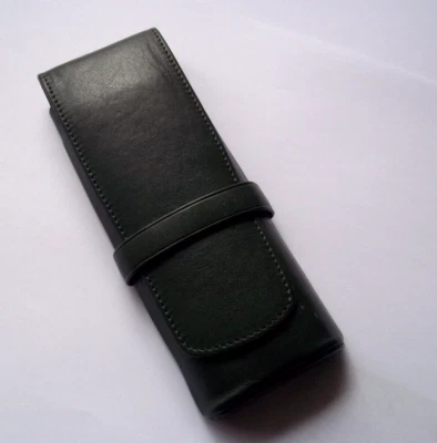 Estuche para bolígrafos de cuero genuino verde tres ranuras alta calidad MX152 Foto 1 de 4