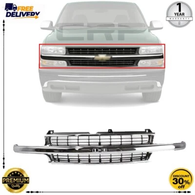 Grille For 99-2002 Chevrolet Silverado 1500 2000-2006 Tahoe Plastic - Image 1 of 4