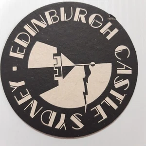 Vintage Drinks Coaster Edinburgh Castle Sydney Hotel Drink Bar Mancave - Picture 1 of 3