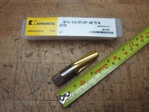 Kennametal 1/4"-19 4fl SPFL BSPP .4900" PD TiN 55 degree full form Whitworth - Picture 1 of 7