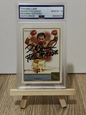 2011 TOPPS ALLEN & GINTER MANNY PACQUIAO AUTO SIGNED #262 HALL OF FAMER PSA 10 - Image 1 of 4