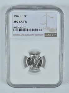 1940 Mercury Dime MS65 FB NGC Brown Label - Picture 1 of 5