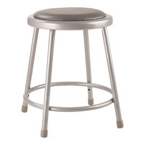 Pemberly Row 18" Modern Vinyl Padded Steel Metal Heavy Duty Stool in Gray - Picture 1 of 4