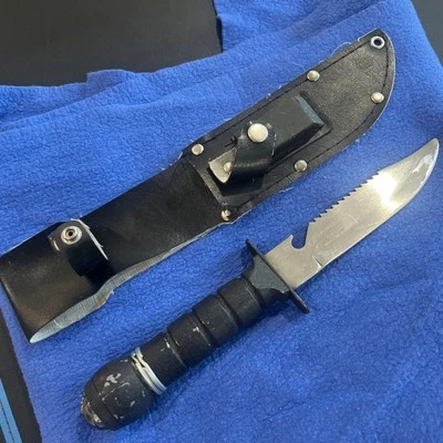 10" Tactical Survival Rambo Hunting Fixed Blade Army Bowie with Sheath - Image 1 of 4