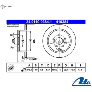 2x BRAKE DISC 24.0110-0384.1 FOR SUBARU CROSSTREK/XV FORESTER/SUV IMPREZA/G4 - Picture 1 of 10