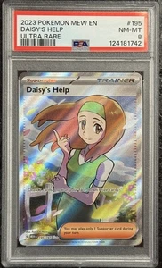 Pokémon 2023 Mew En Daisy’s Help Ultra Rara #195 Gemma 💎 PSA 8 - Foto 1 di 6