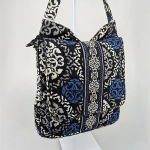 Bolso Bandolera Vera Bradley Canterberry Cobalto Correo Acolchado Azul Floral Cartera - Imagen 1 de 9