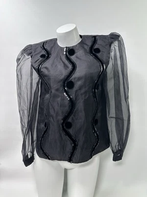 Blusa de lantejoulas de renda de seda vintage Manto de muitas cores Liberty & Lucrezia %100 tamanho 6 - Imagem 1 de 4