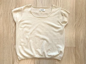 Blusa Top TOAST Mujer 100% Lana Superfina Manga Corta Beige Talla 14 Ajuste S - Imagen 1 de 9