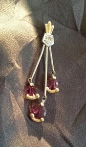 Beautiful Vintage 14K Yellow/White Gold, Diamond & Tourmaline Charm Pendant - Picture 1 of 4