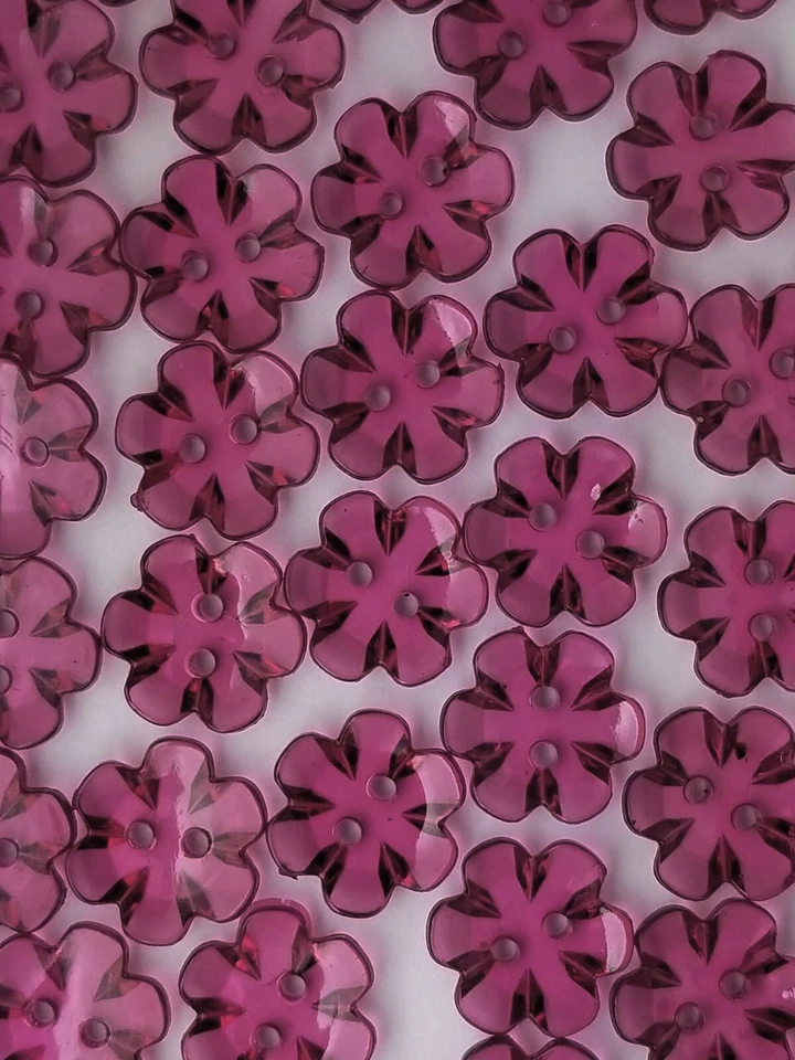 SIZE 20L - 1/2", FLOWER BUTTON, WINE, 1 DOZEN, SHINY FINISH, FREE SHIPPING USA - Image 1 of 1