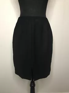 Valerie Stevens PETITES Wool Blend Pencil Skirt Women's 8P Black Office Casual - Picture 1 of 11