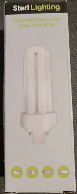 NEW Sterl Lighting PLT/WW Fluorescent Bulb 26 Watt GX24Q-3, 4-Pin 1800 Lumens - Image 1 of 3