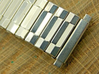 Flex-On NOS Vintage Expansion Watch Band 15mm-19mm Straight Stainless Unused - Image 1 of 3