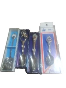 California Souvenir Spoons Set of 4: San Diego, Chinatown, Long Beach, State - Picture 1 of 7