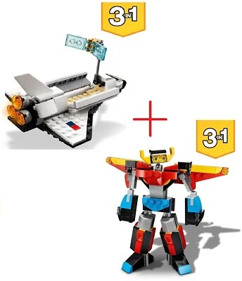 PROMO!!! LEGO CREATOR 3EN1 / Transbordador Espacial 31134 + Súper Robot 31124 - Imagen 1 de 4