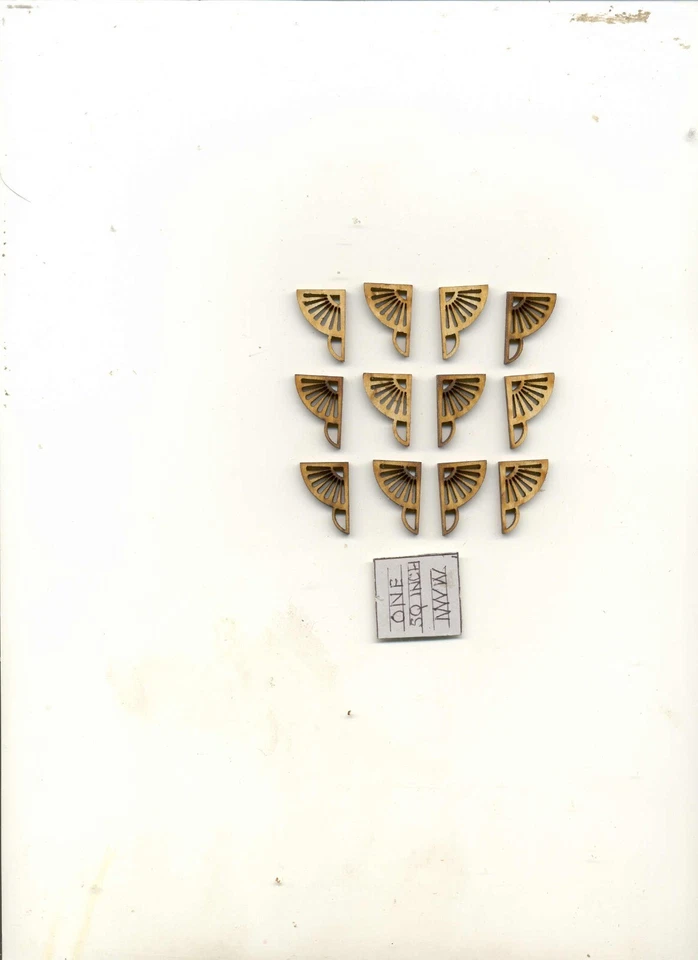Half 1/24 Scale - Brace 3 - basswood dollhouse miniature trim USA  12pc - Image 1 of 1
