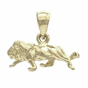 14k Yellow Gold 3D Lion Pendant Solid Gold Animal Charm 2.5 grams - Picture 1 of 8