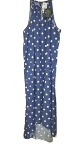 Mlle Gabrielle dress 3x Blue With White Polka Dots  Necklace Atached  - Picture 1 of 6