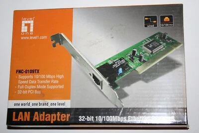 NEU * Level 1 * FNC-0109TX PCI 10/100Mbps*Computer LAN Adapter Ethernet PCI Card - Bild 1 von 2