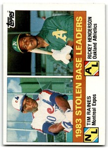 1984 Topps 1983 Stolen Base Leaders Stolen Base Leaders: Tim Raines/Rickey