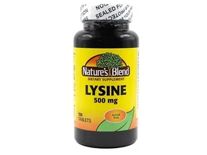 Nature's Blend Lysine 500 mg Supplement, 100 Tablets 079854600551VL - Picture 1 of 2