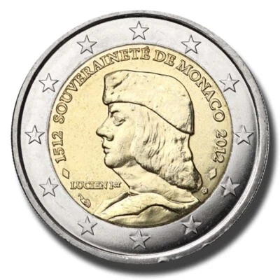 2012 Monaco 500th Anniv. Foundation of Monaco's Sovereignty 2 Euro Coin - Image 1 of 2