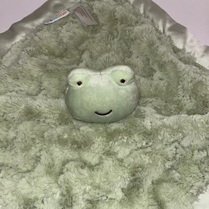 Manta de seguridad Kidsline Green Frog Lovey Lovie acurrucarse sin sonajero 13,5" - Imagen 1 de 7