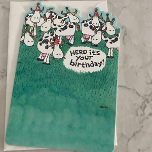 Hallmark 'I herd it's Your Birthday' Cows Friends Special Wishes Greeting Card - Picture 1 of 4