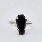 Vintage Halloween Black Mitation Zirconium Rings Hip Hop Personality Jewelry SN?