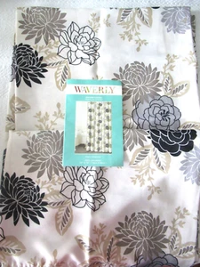 Waverly Shower Curtain - Cheri Grey Charcoal 70"x72" - Floral Fabric Polyester - Picture 1 of 8