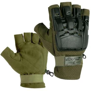 Exalt Paintball Hardshell Gloves - Hard Back Fingerless - Olive - Small/Medium - Picture 1 of 1