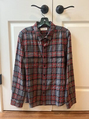 Camisa clásica de lana de algodón occidental Saint Laurent para hombre Foto 1 de 4