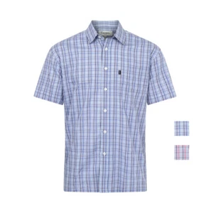 Champion Poole Mens Check Shirt Short Sleeves Button Up Casual Wear M-5XL - Picture 1 of 5