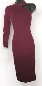 Women's Sweater Maxi Dress Pencil Off Shoulder Slit Halter One Longsleeve Size S - Picture 1 of 9