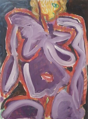 Alain Michel Boucher - Original Painting - Gouache - Woman Nude 40 - Image 1 of 4