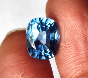 Natural 5.25Ct EGLCertified Brazilian Cushion Cut Ocean Blue Aquamarine Gemstone - Picture 1 of 9