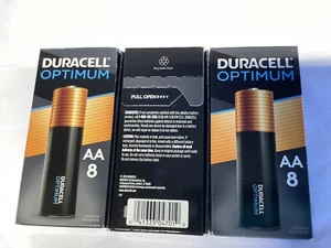 Duracell AA (Double A) Optimum Batteries 24 Batteries Expire 2032 3 Packs Of 8 - Picture 1 of 1