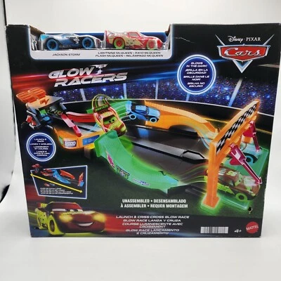 Mattel Disney Cars Disney Pixar Glow Racers Launch ‘N Criss-Cross Jackson Storm  - Image 1 of 3