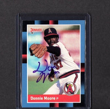 1988 DONRUSS VINTAGE CARD SIGNED IP AUTO DONNIE MOORE CALIFORNIA ANGELS GREAT