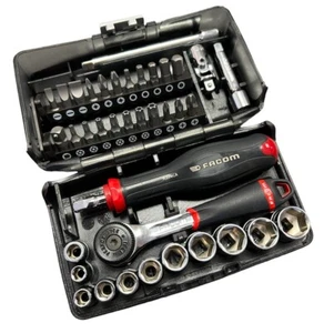 Facom R2NANO 1/4" Drive Compact MM Socket & Bit Set -Limited Edition Black Case - Picture 1 of 2