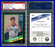 PSA 7 1988 Tucson Toros CMC #15 Craig Biggio RC Tucson Toros POP10