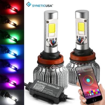 Faro antiniebla H11 LED COB haz bajo + control telefónico Bluetooth RGB Foto 1 de 4