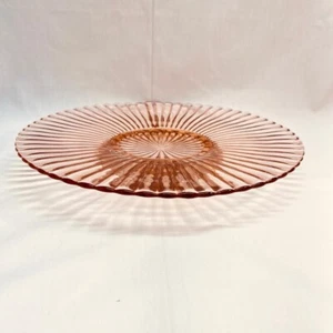 VTG Pink Carnival Depression Pedestal Serving Plate 3/4"Pedestalx12"Diax1 1/4"H - Picture 1 of 6