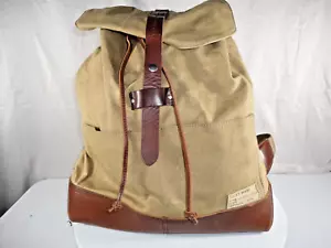 Lucky Brand Large Canvas / Leather Backpack Brown weekend Hiking Bag - Picture 1 of 9