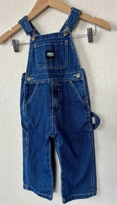 Key Vintage Kleinkind blau Denim Overall klassische dunkle Waschung 2T - Bild 1 von 6