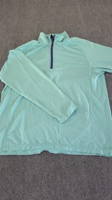 Suéter Vineyard Vines quarto de zíper tamanho grande turquesa RN 134578 zíper pulôver - Imagem 1 de 4